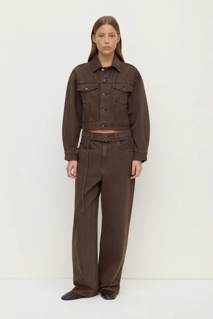 Assembly - Womens Cropped Denim Jacket - Dark Ganache