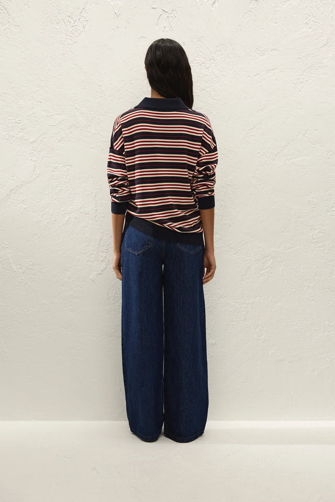 Faithful - Harlow Oversized Polo - Cila Stripe Navy