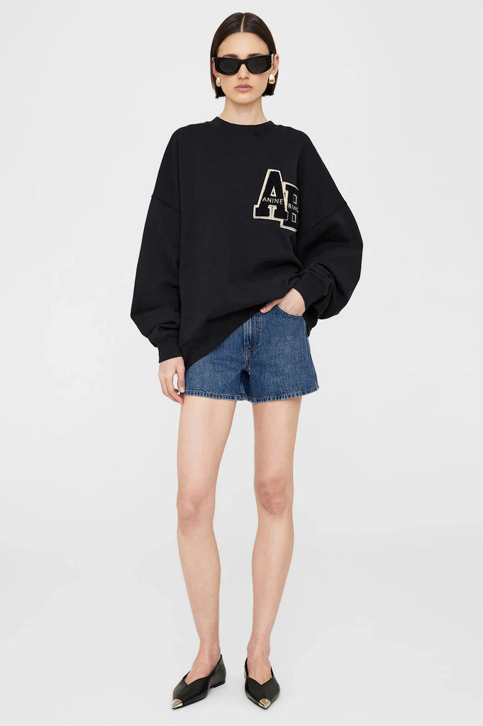 Anine Bing - Miles Oversized Sweatshirt Letterman - Black