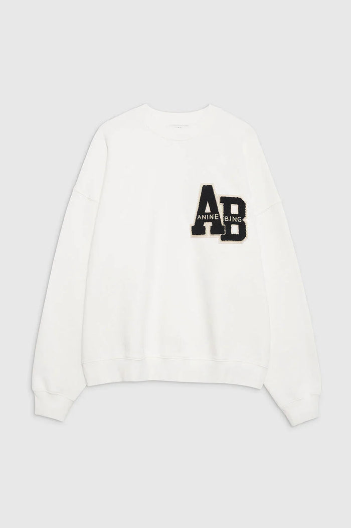 Anine Bing - Miles Sweatshirt Letterman - Off White