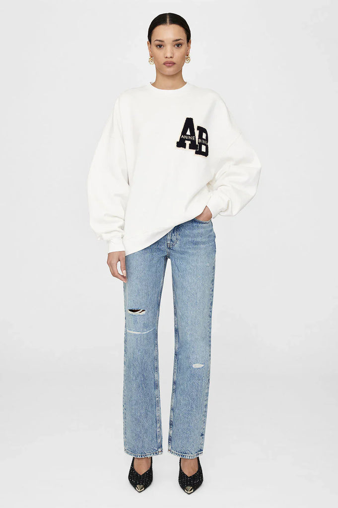 Anine Bing - Miles Sweatshirt Letterman - Off White