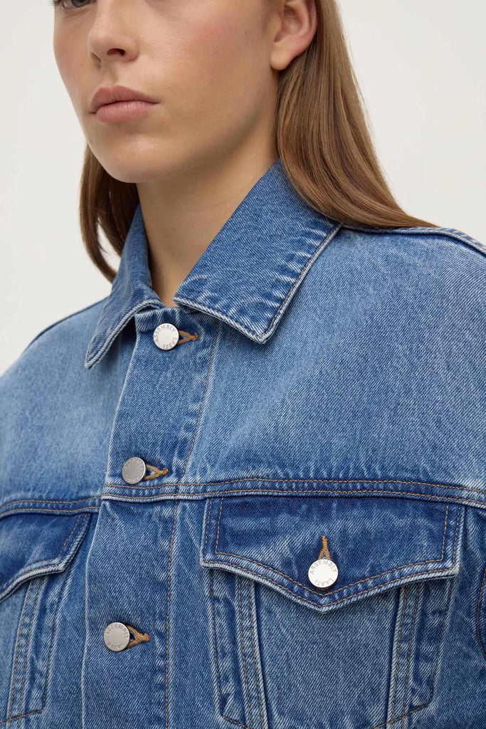 Assembly - Womens Cropped Denim Jacket - Classic Blue