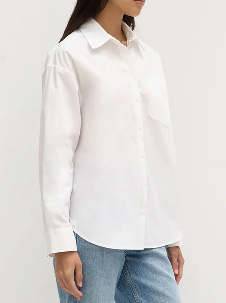 Assembly Label - Molly Poplin Long Sleeve Shirt - White