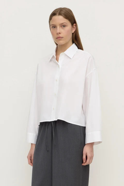 Assembly - Aurora Cropped Cotton Poplin Shirt - White