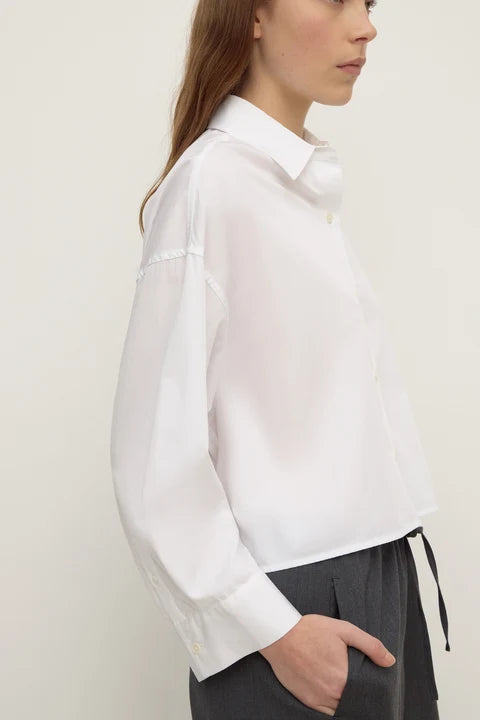 Assembly - Aurora Cropped Cotton Poplin Shirt - White