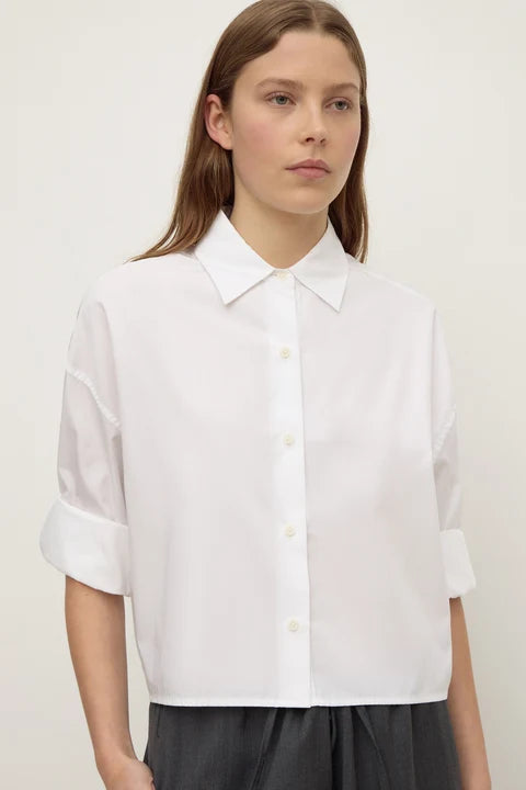 Assembly - Aurora Cropped Cotton Poplin Shirt - White