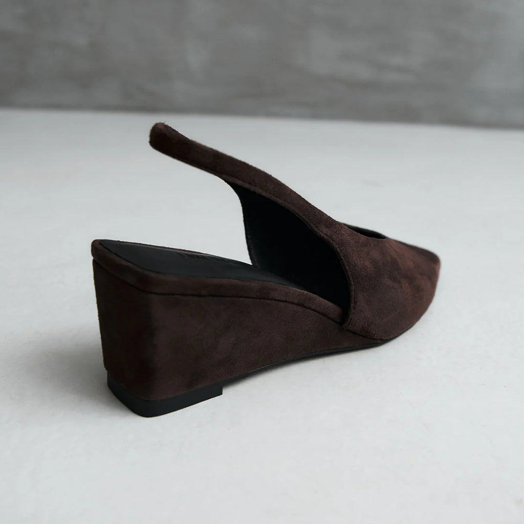 Lana Wilkinson - Ayvie Wedge - Espresso Suede