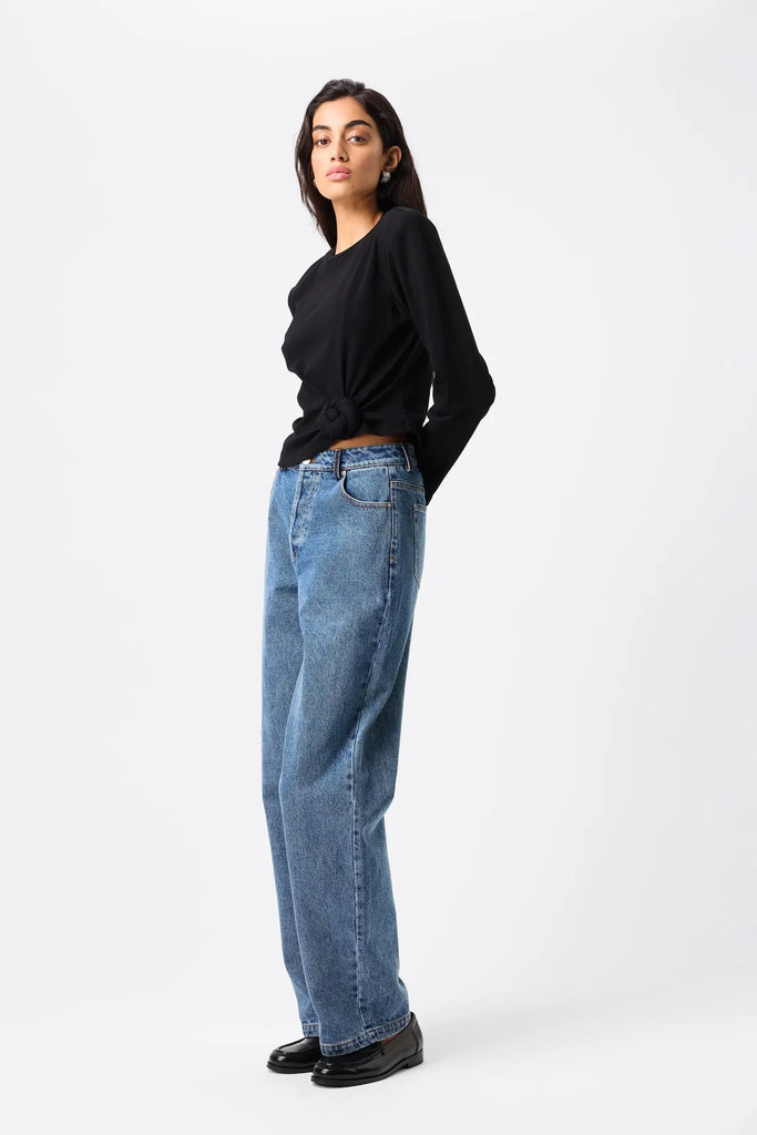 Mossman - Tied & True Long Sleeve Top - Black