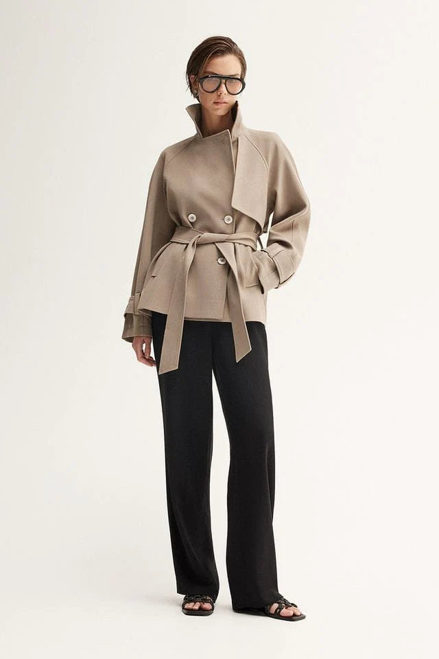 Elka - Selena Cropped Trench Coat - Taupe