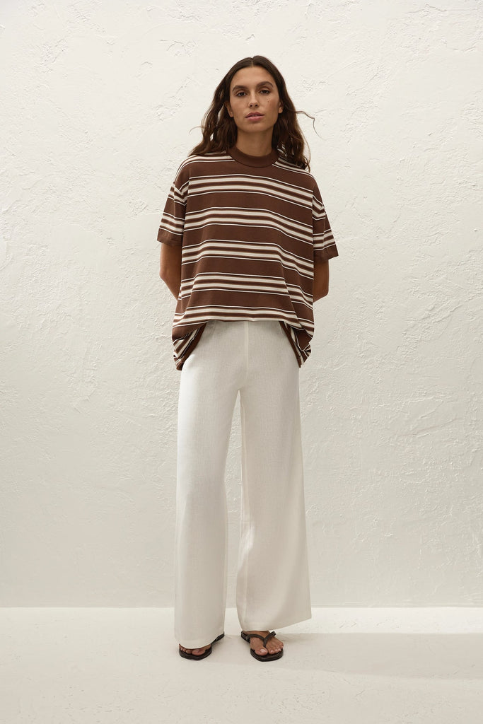 Faithfull The Brand - LE PAZ TOP - OMBRE STRIPE MACRO CAROB