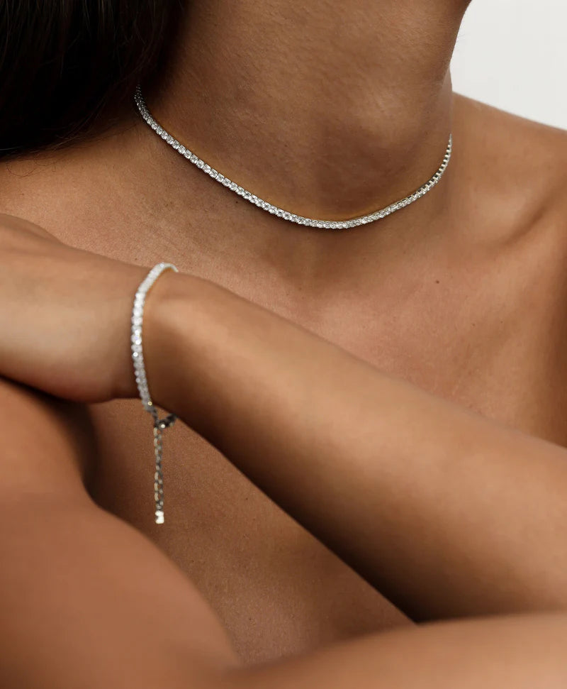 Saint Valentine - Aspen Tennis Necklace - Silver