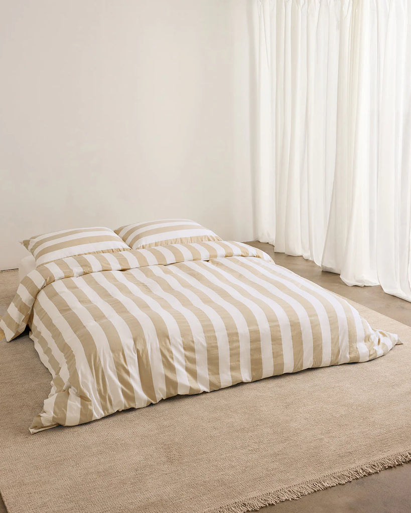 Hommey - Quilt Cover - Biscotti Stripes (Online Only)