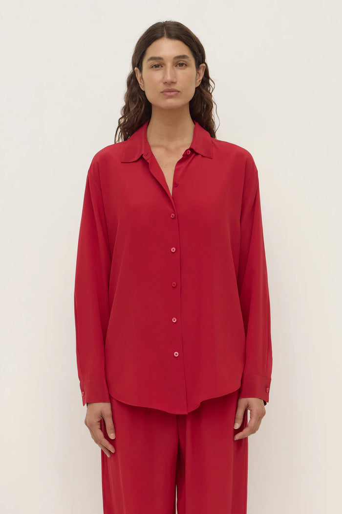 Assembly - Betty Silk Long Sleeve Shirt - Mulberry