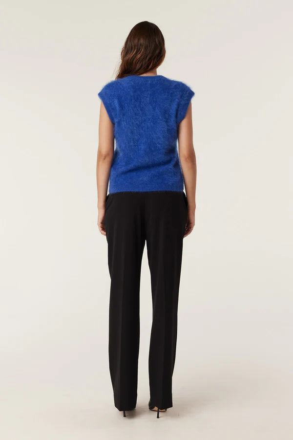 Cable - Brushed Pure Cashmere Top - Sapphire Blue