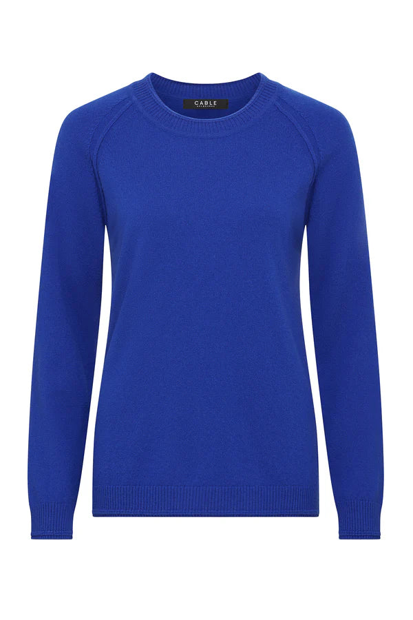 Cable - Cashmere Crew Jumper - Sapphire Blue