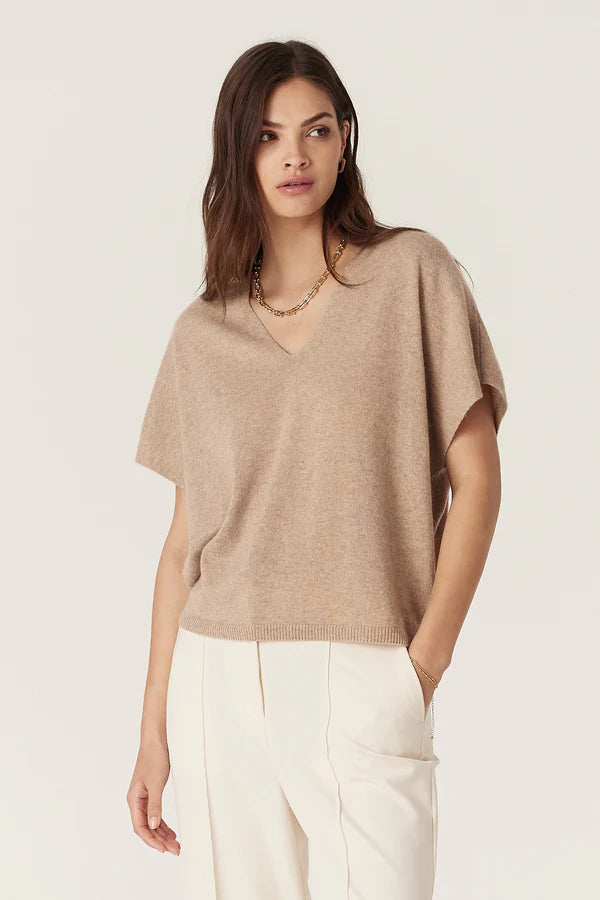 Cable - Pure Cashmere Relaxed Top - Biscuit