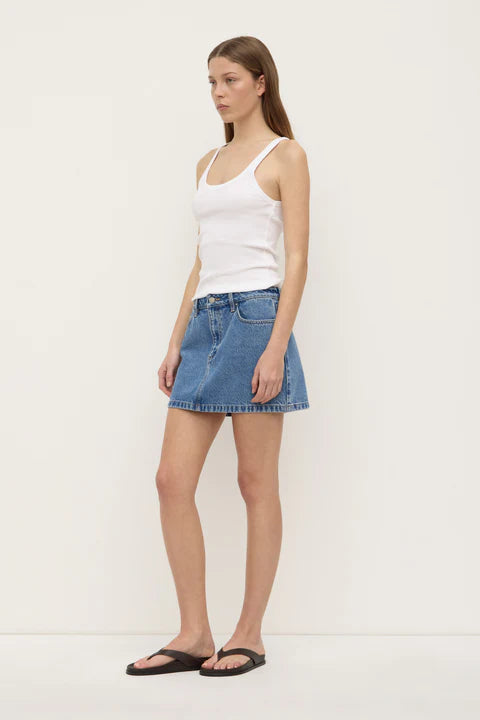 Assembly Label - Callista Denim Mini Skirt - Dark Stone