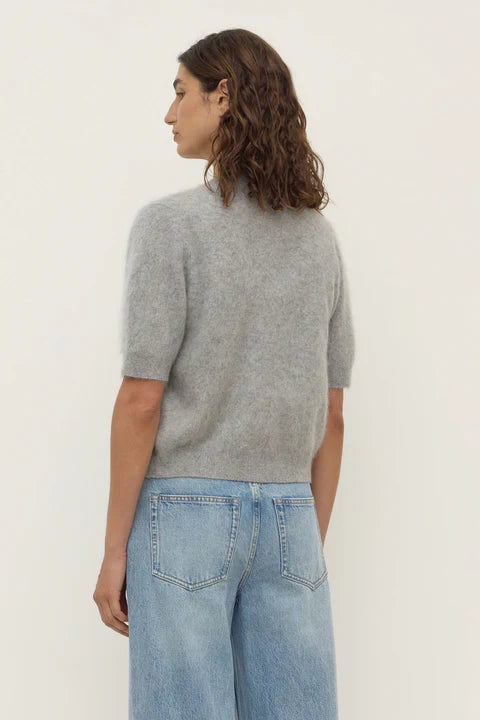 Assembly - Carina Wool Short Sleeve Cardigan - Grey Marle