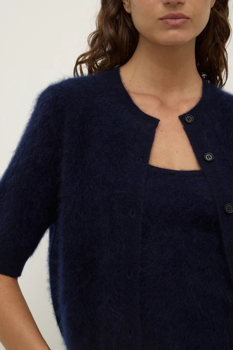 Assembly - Carina Wool Short Sleeve Cardigan - True Navy