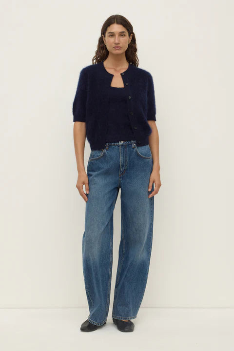 Assembly - Carina Wool Short Sleeve Cardigan - True Navy