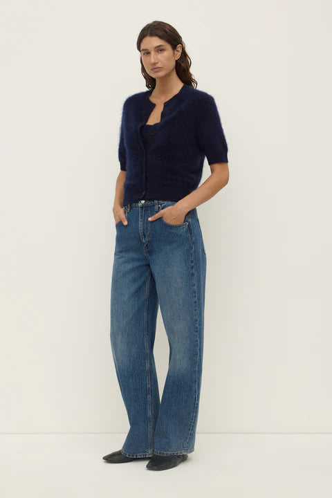 Assembly - Carina Wool Short Sleeve Cardigan - True Navy