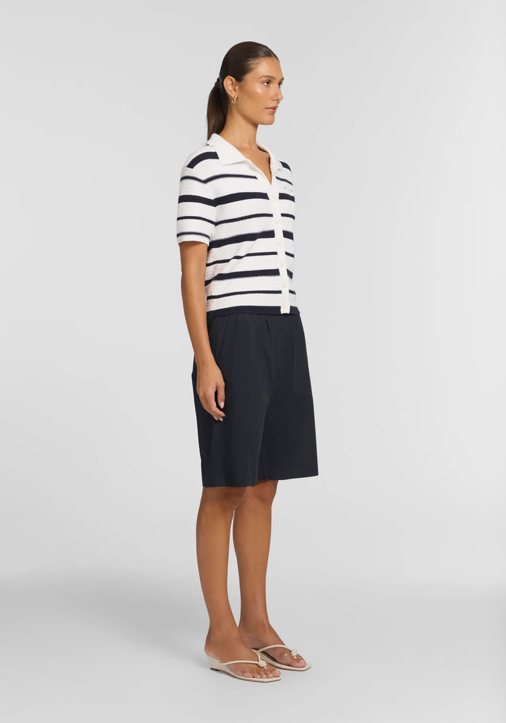 Viktoria & Woods - Accordion shirt - Navy/Ivory Stripe