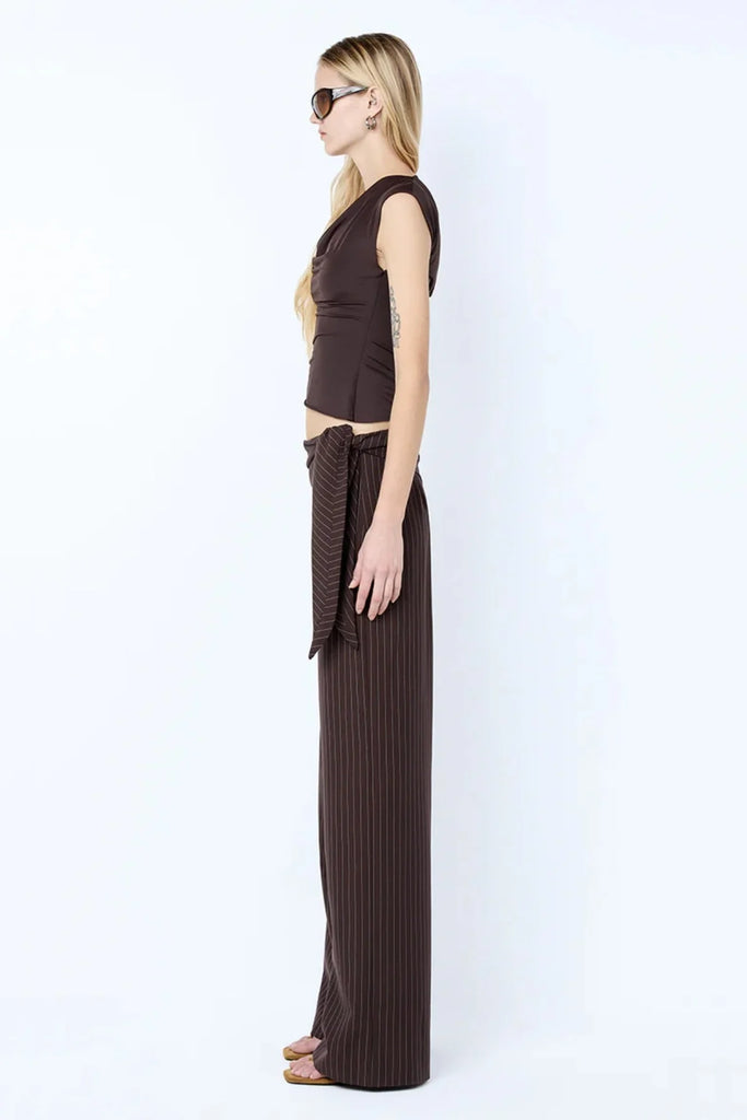 Bec & Bridge - Andre Overlay Pant - Choc Pinstripe