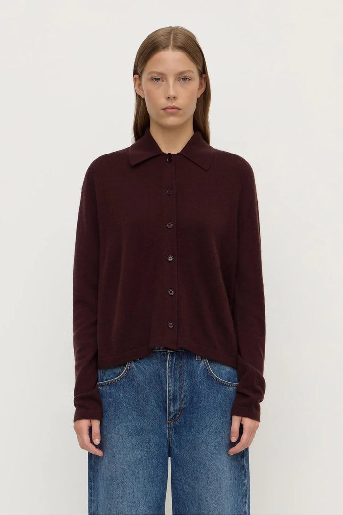 Assembly -  Wool Cashmere Knit Cardigan - Dark Merlot
