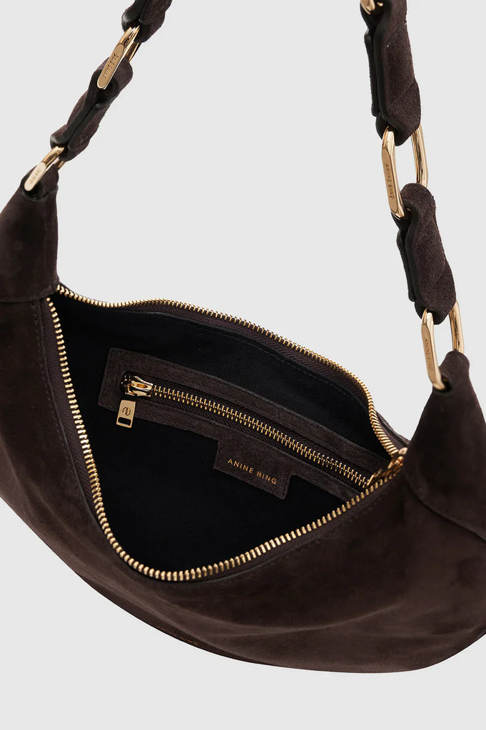 Anine Bing - KATE HOBO BAG - DARK BROWN SUEDE