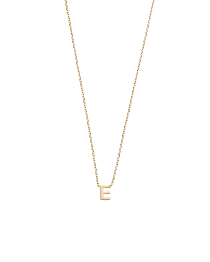 Kirsten Ash - E Petite Initial Necklace - 9K Gold