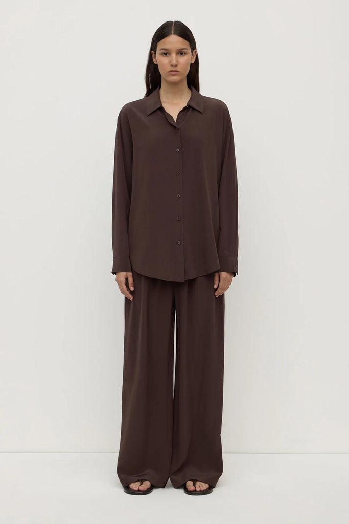 Assembly - Betty Silk  Long Sleeve Shirt - Ganache