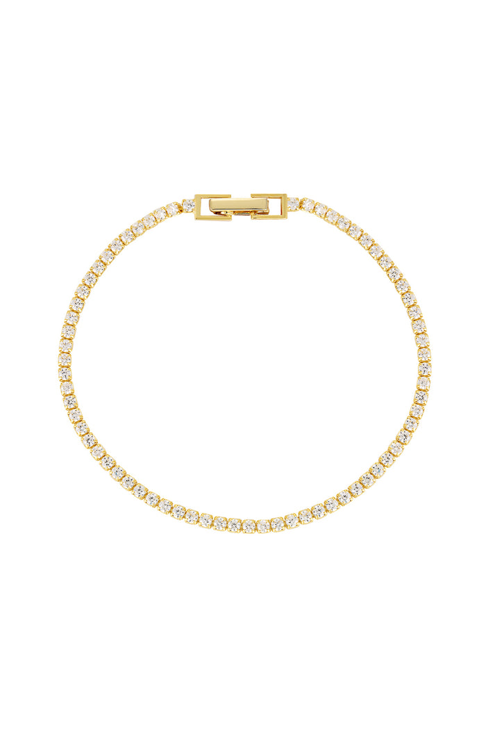 Porter - Petite Tennis Bracelet - Gold/Clear