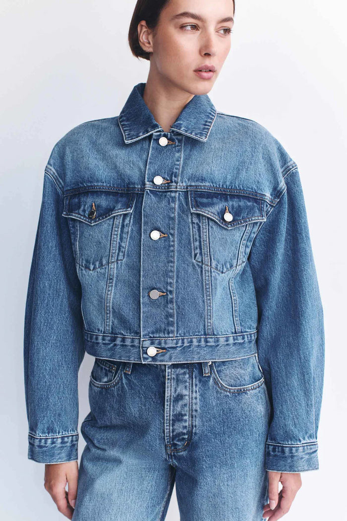 Assembly - Womens Cropped Denim Jacket - Classic Blue