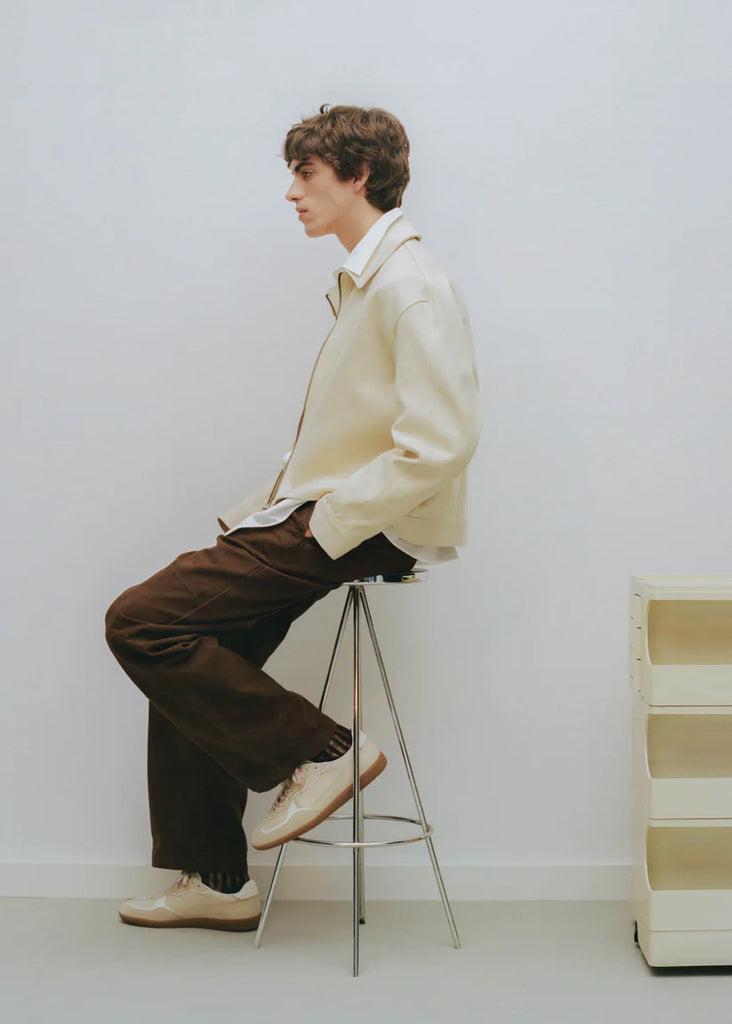 Alohas -  Tb.490 Rife Grain Cream Leather Sneakers