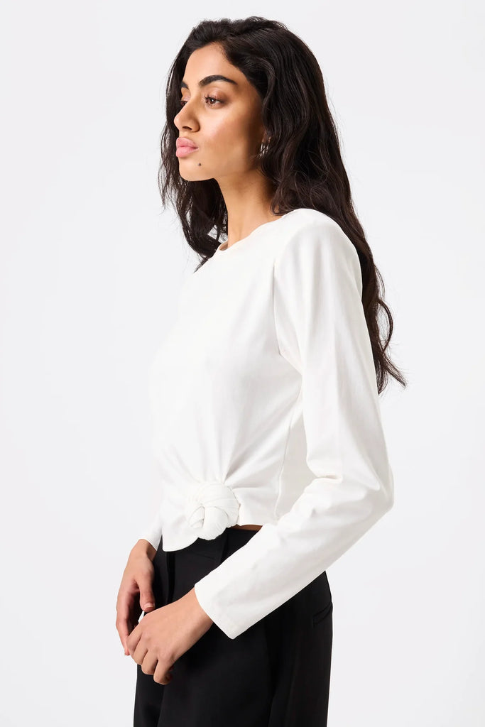 Mossman - Tied & True Long Sleeve Top - White