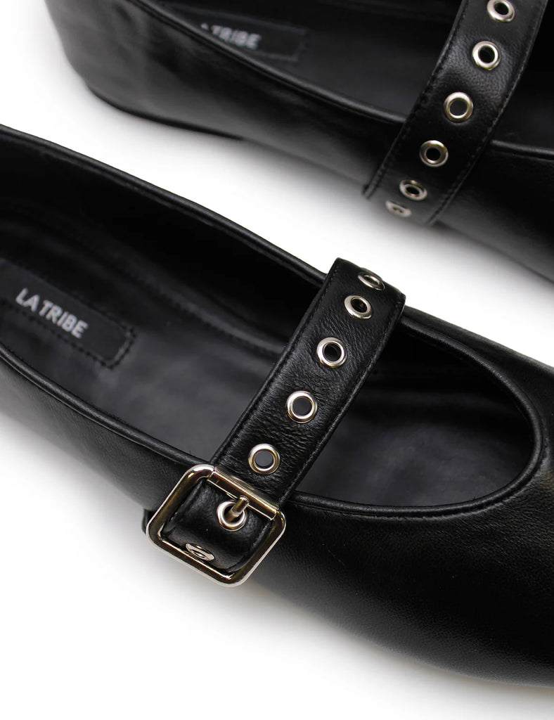 La Tribe - Eilwen Ballet Flat - Black/Silver