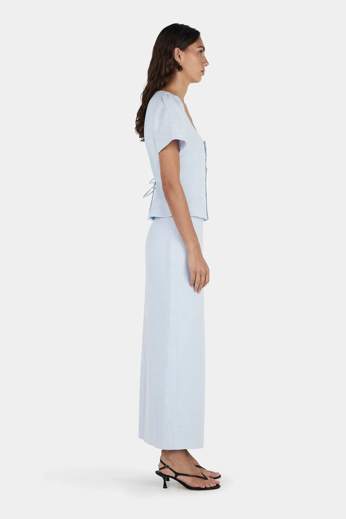 Hansen & Gretel - Sellar Linen Top - Baby Blue