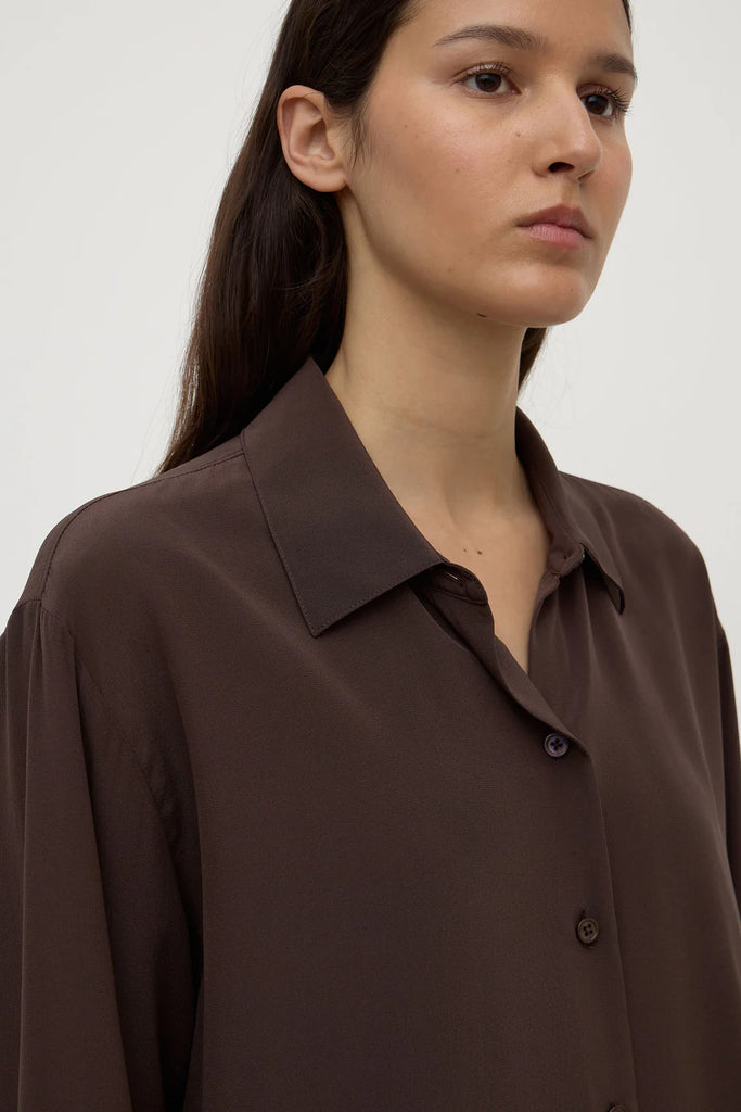 Assembly - Betty Silk  Long Sleeve Shirt - Ganache