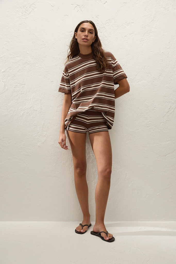 Faithfull The Brand - LE PAZ TOP - OMBRE STRIPE MACRO CAROB