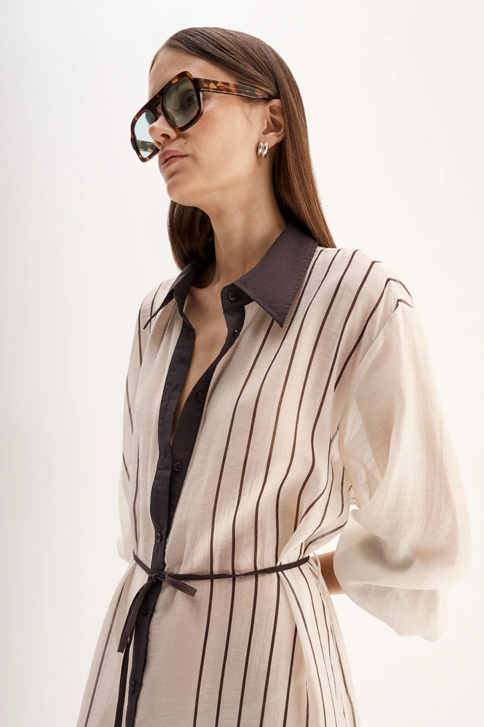 Elka - Havana Maxi Dress - Chocolate Stripe