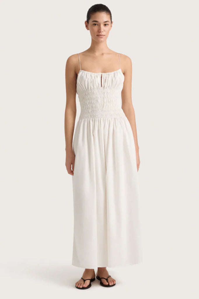 Faithfull The Label -AYA STRING MIDI DRESS - WHITE