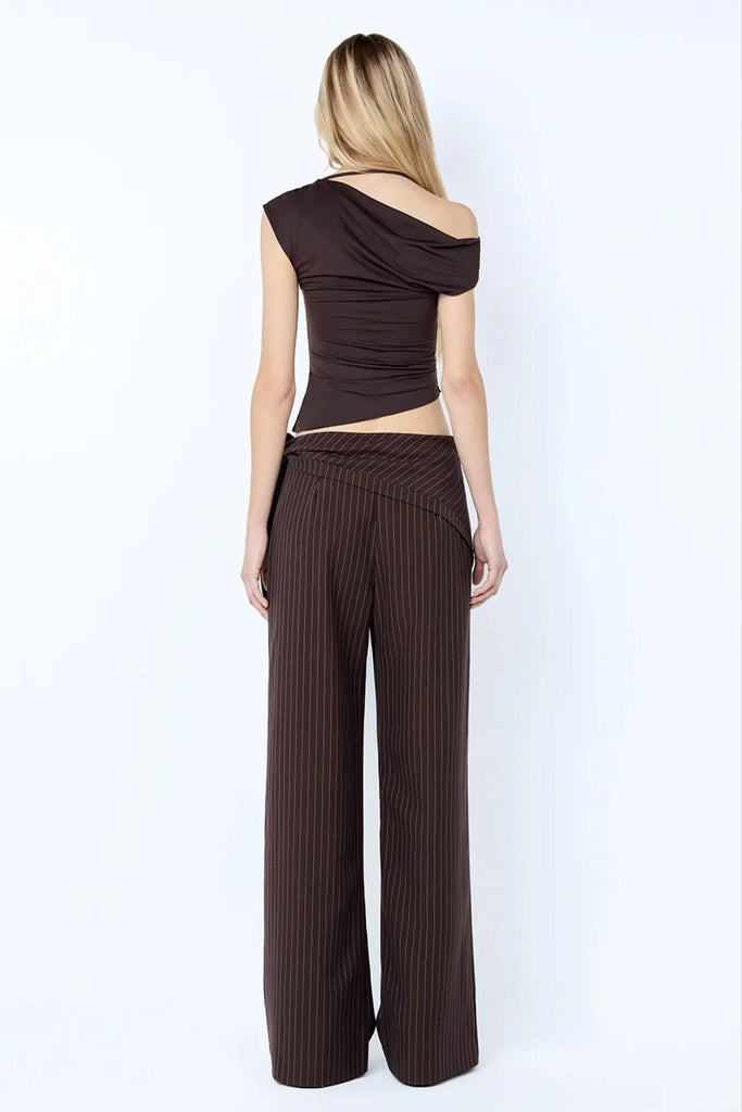 Bec & Bridge - Andre Overlay Pant - Choc Pinstripe