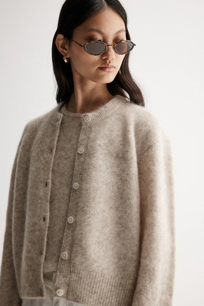 Elka - Abigail Knit Cardigan - White Marle