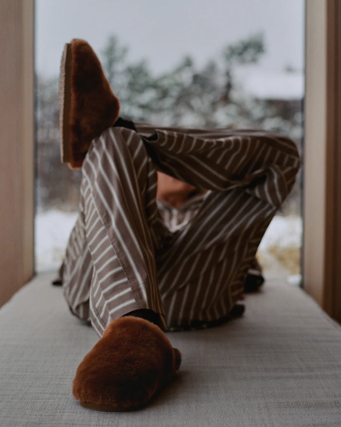 Hommey - Sheepskin Slippers - Hazelnut