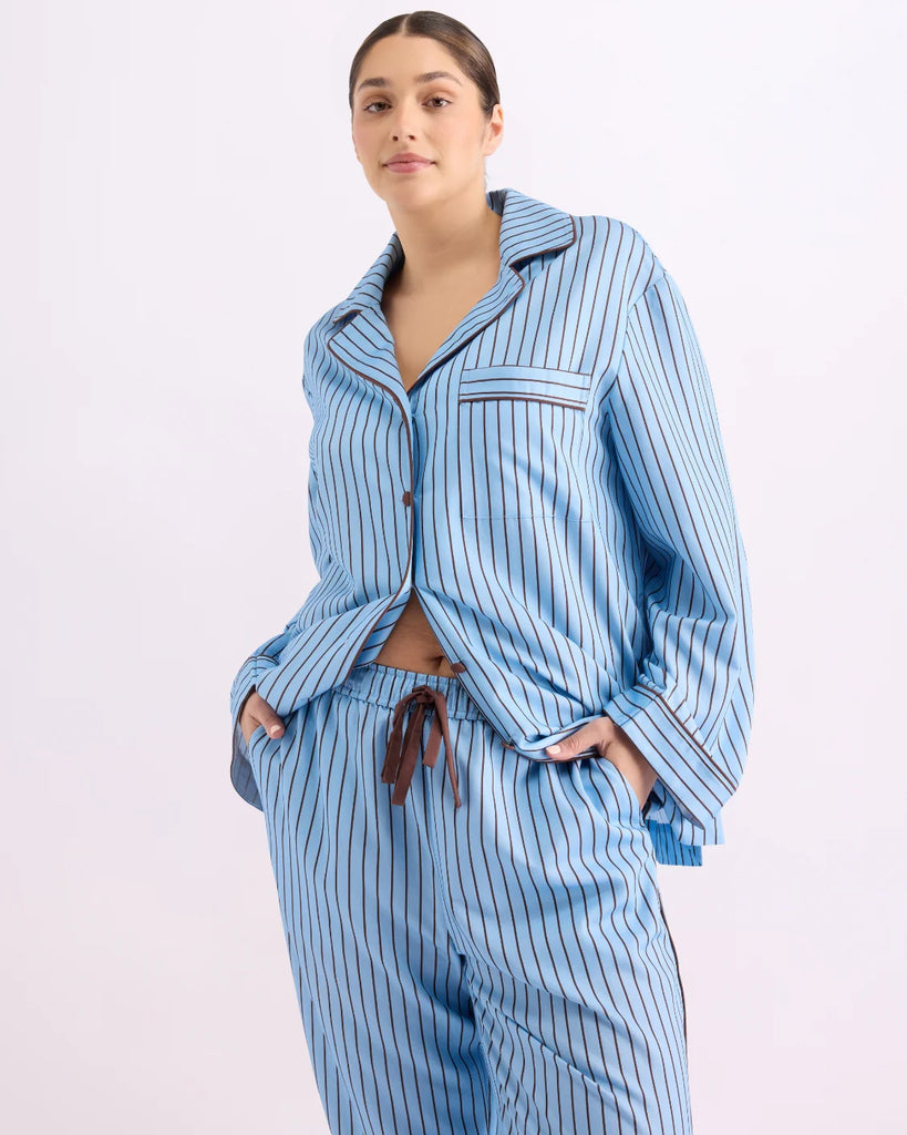 Hommey - Long Sleeve Shirt - Iced Chocolate Stripes