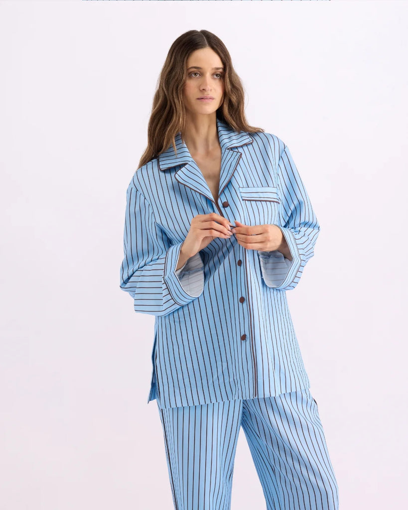 Hommey - Long Sleeve Shirt - Iced Chocolate Stripes