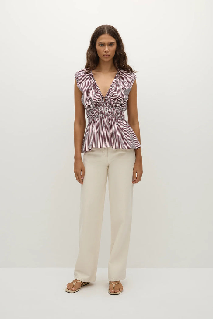 Faithfull The Brand - Hedda Top - Maia Stripe Burgundy