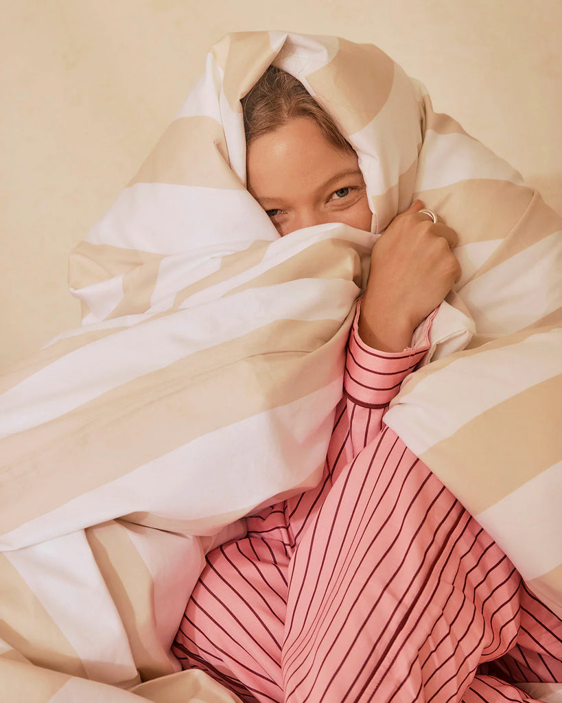 Hommey - Quilt Cover - Biscotti Stripes (Online Only)
