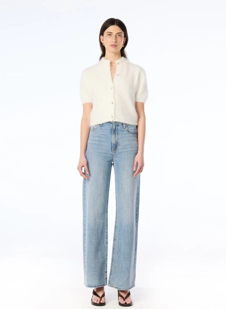 World of Nomad - Claudia Cashmere Short Sleeve Cardigan - Snow