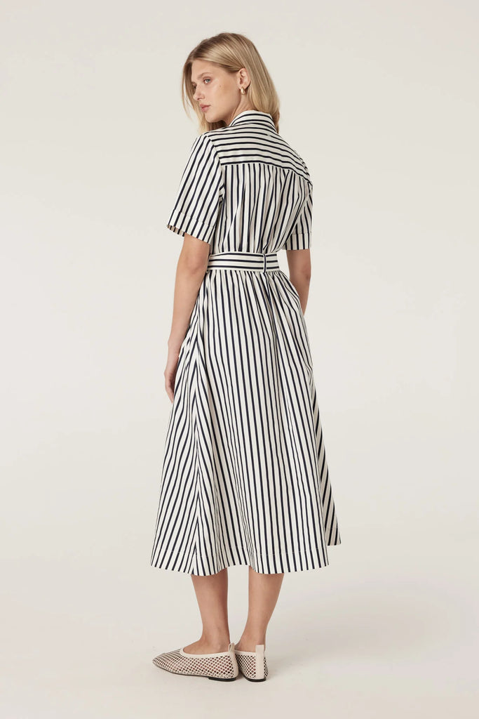 Cable - Lina Stripe Shirt Dress- Navy